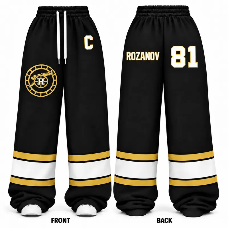 Rozanov & Hollander Wide Leg Pants, Heated Rivalry Print Sweatpant for Hockey Fans, Comfortable & Trendy Unisex Sportswear Perfect Gift