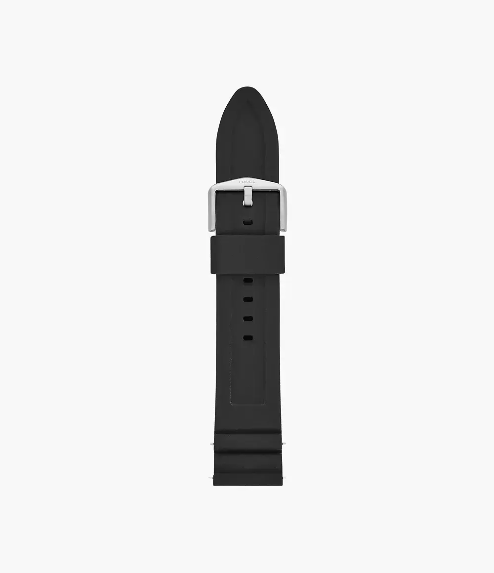 Fossil Men's 22mm Black Silicone Band