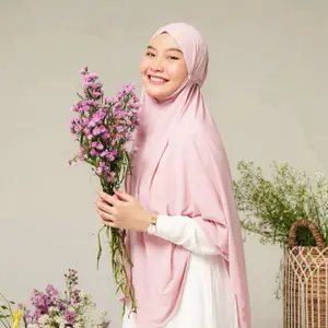 Adha Labels Instant Hijab French Khimar Jersey Premium Size XL "Hasna" for Everyday Wear - Soft Breathable Material & Elegant Design