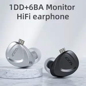 CCA CKX HiFi In-Ear Headphones, 1dd+6ba Hybrid Driver, Graphene Coil, Professional Sound, Immersive Experience, Silver Color/