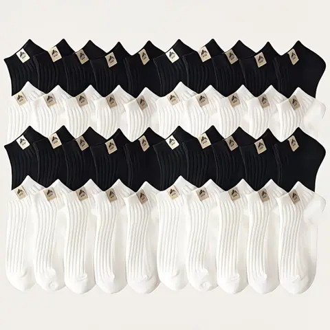 Women's Comfortable Fabric Low-Cut Boat Socks - 5/10 Pairs, Minimalist Striped Snow Mountain Pattern, Breathable, Foldable, Deodorizing, Chic, Expandable, Suitable for Work, Travel, All Seasons, Halloween, New Year, Family Gift Socks