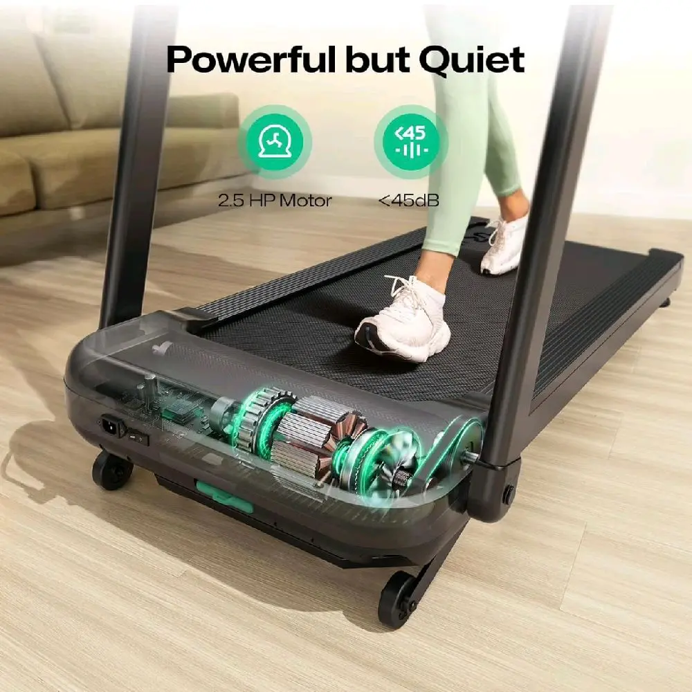 UREVO Foldable Incline Walking Pad Treadmill - Exercise Equipment with Adjustable Desk, Handle Bar, SmartCoach App, Remote Control, 265 Lbs Weight Capacity, Gym Accessories, Indoor Use, Maximum Stability