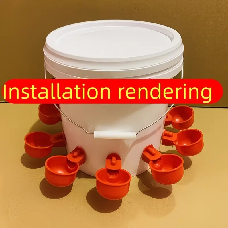 24-Pack Automatic Waterer Kit Setup, Easy Installation Self-Filling Multiple Chicken Feeding Bowls with Drill Bit and Stand, Integrated Auto-Stop Overflow Prevention Duck and Bird Feeder Supplies