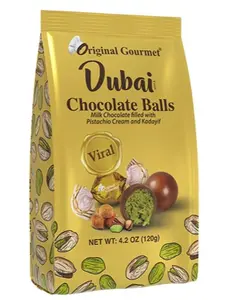 120g Dubai Chocolate Balls  Milk Chocolate with Pistachio and Kadayif Filling