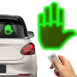Hand Gesture Light for Car, Finger Light Led Car Back Window Sign, Car Finger Light with Remote, Road Rage Led Sign for Car, Ideal Gifted Car Accessories for Men