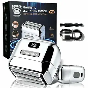 Largner Mini Portable Razor, Magnetic Floating Blade, High Power Long Lasting, Includes Leather Case, Ideal for Home and Travel