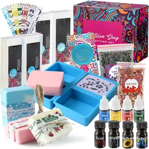 Soap Making Kit - Soap Making Supplies melt and Pour - DIY Set for Adults and Kids, Includes soap Base, Silicone molds, fragrances, Rose and Lavender Petals