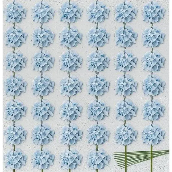 40pcs Blue Silk Hydrangea Flower Heads with Stems, Fake Flowers for Wedding Centerpieces, Home Garden Party Decor, Reusable Artificial Blooms, DIY Floral Arrangements, No Maintenance Required Decorative Fruit Plants Set Faux Iron