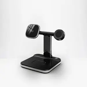 LumiCharge 4-in-1 Wireless Charging Station with Night LED Light - 18W Power Adapter - Qi Certified - Compatible with iPhone, Samsung, LG, Huawei, and More - Anti-Slip Silicone Base - Touch Night Light Feature