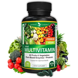 Multivitamin for Men & Women – Whole Food Daily Supplement with 42 Fruits & Vegetables, Probiotics & Enzymes, Immune & Digestive Support, 90 Tablets