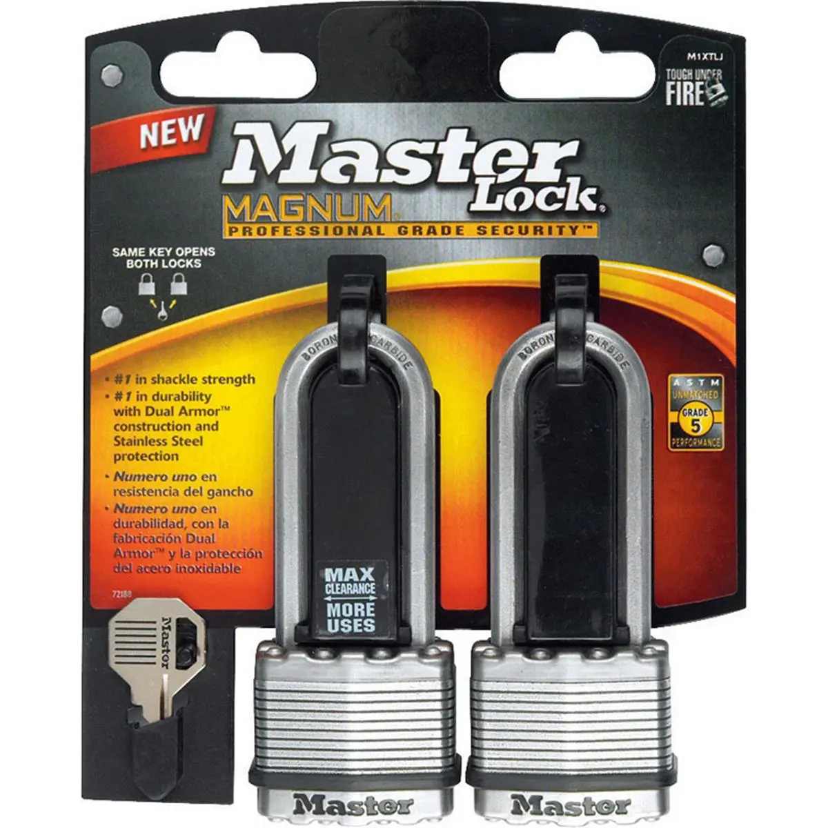 212 MAIN 1.75 in. Keyed Alike Dual Ball Bearing Laminated Steel Security Locks - Pack of 2, Same Key Opens Both Locks, for Automotive & Motorcycle Security, Auto/Motorbike, Houseware Supplies