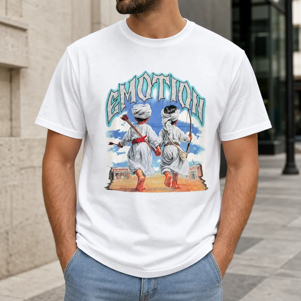 Monaco,Emotion Childhood Friendship Archer Graphic T-Shirt, 100% Cotton Vintage Style Crew Neck Tee, Short Sleeve Summer Casual Streetwear for Men and Women,soft,Men's,unisex