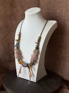 Nepal Ceramic Beads Prayer Necklace | Handmade | Vintage Boho Style | Spiritual Healing | Unisex | Dustbound