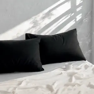 2-Pack 100% Cotton Pillowcases with Envelope Closure, Soft Breathable Pillow Covers