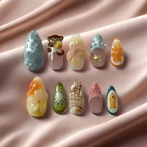 Kawaii Monkey Press On Nails