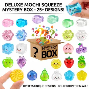 [Fast Shipping] 25Pcs Blind Box Mini Squeeze  Mystery Assortment | Simulated Food Fish Buns Ice Cubes Fruits Squishies | Sensory Fidget  For Kids Adults Stress Relief | Christmas Halloween Birthday Party Favors Classroom Reward Prizes Toys