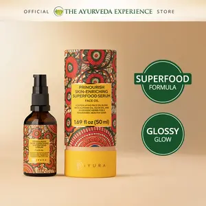 Prinourish Skin-Enriching Superfood Serum - With Almond Oil, Olive Oil, Turmeric, Mango and More Ayurvedic Herbs