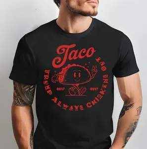 TACO Trump Always Chickens Out TShirt, 8647 Political T-Shirt, Funny Anti-Trump Political Tee, Election Satire Gift, Spicy Taco Graphic T-Shirt for Democrats