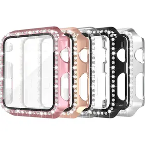 5Pack Bling Case with  Watch Series 10 Screen Protector, Compatible with 38mm 40mm 44mm 41mm 45mm, iWatch Series 1-9, 46mm, 42mm