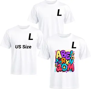 3-Pack White Polyester T-Shirts Bulk Sublimation Blanks Unisex Crew Neck Short Sleeve for Heat Transfer DIY - Soft, Comfortable, Ideal for Sublimation Printing, HTV, Vinyl, DTF, Embroidery, and DIY Projects
