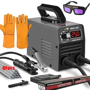 Super Mini Stick Welder ,110V 250A ARC Portable MMA   for Beginners,  with 40pcs  Rod Tools,IGBT Inverter Welder,Hot Start Arc Force Anti-stick (Red) welding machine