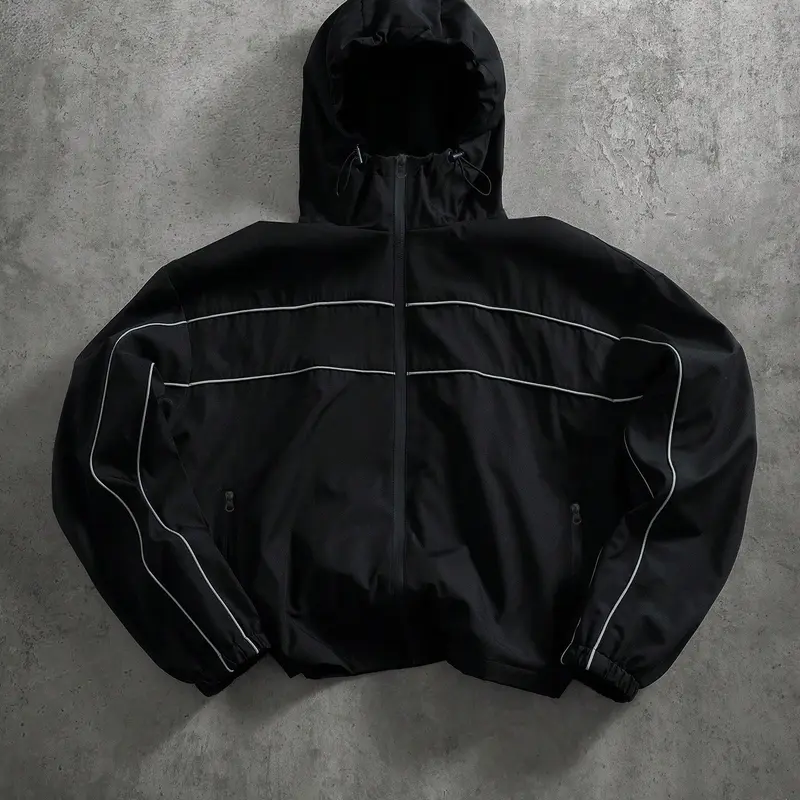 Best seller in the US market! Functional Style Hooded Softshell Jacket with 3M Reflective Trim, Windproof & Waterproof, Loose Outdoor Casual Outerwear
