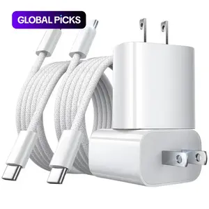 2-Pack 20W USB-C Fast Charging Charger with 1m/3FT USB C to USB C Cable, Fast Charging Set for iPhone 15/16, Efficient Phone Charger Accessories