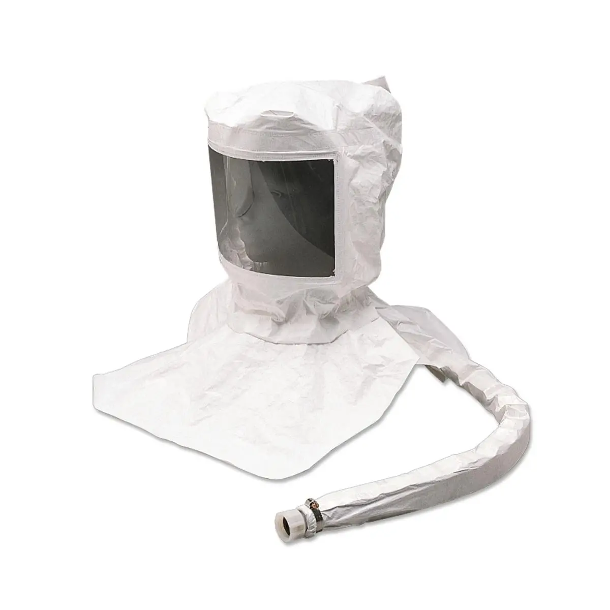 Allegro Industries 9910-EF Men's Single Bib Respirator Hood, Flexible Disposable Tyvek with Integrated Downtube & Suspension