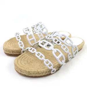 Pre-owned HERMÈS Others Small Leather Goods Hermes Ancone Chaine d'Ancre Leather Espadrilles