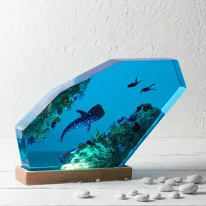 Ocean Diorama Resin Figurines - With LED light inside - Desk Decor - Personalized Gift
