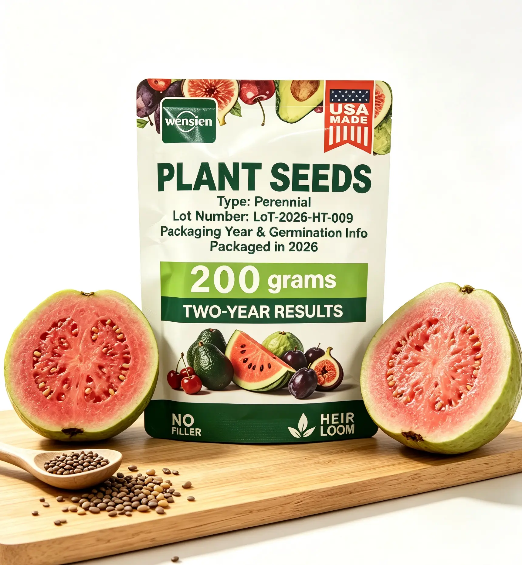 200 Non-GMO Tropical Red Guava Seeds for Planting - Full Sun Plants, Grow Trees, Vibrant Flesh, Juicy Guavas, Fast-Growing, Container & Patio Friendly, All-Season Home Garden Use
