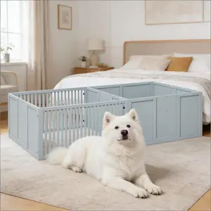 Spacious Pet Box,Dog Box,Dog Whelping Box,Three Removable Doors, Including One in The Middle