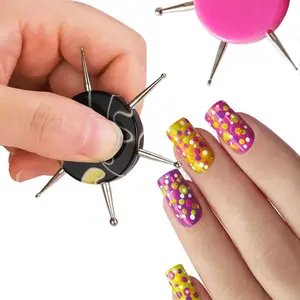 6 Sizes Circular Dotting Tools for Nail Art, Multi-Functional Tool for Flowers Dots Clay Sculpting Embossing Pattern