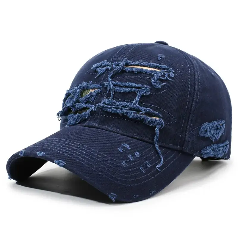 Vintage Distressed Baseball Cap Washed Cotton Duckbill Dad Hat Korean Style Streetwear Adjustable Deep Fit Sun Protection Unisex Hip Hop Cap for Men Women Travel Outdoor Daily Wear Couple Matching Hat