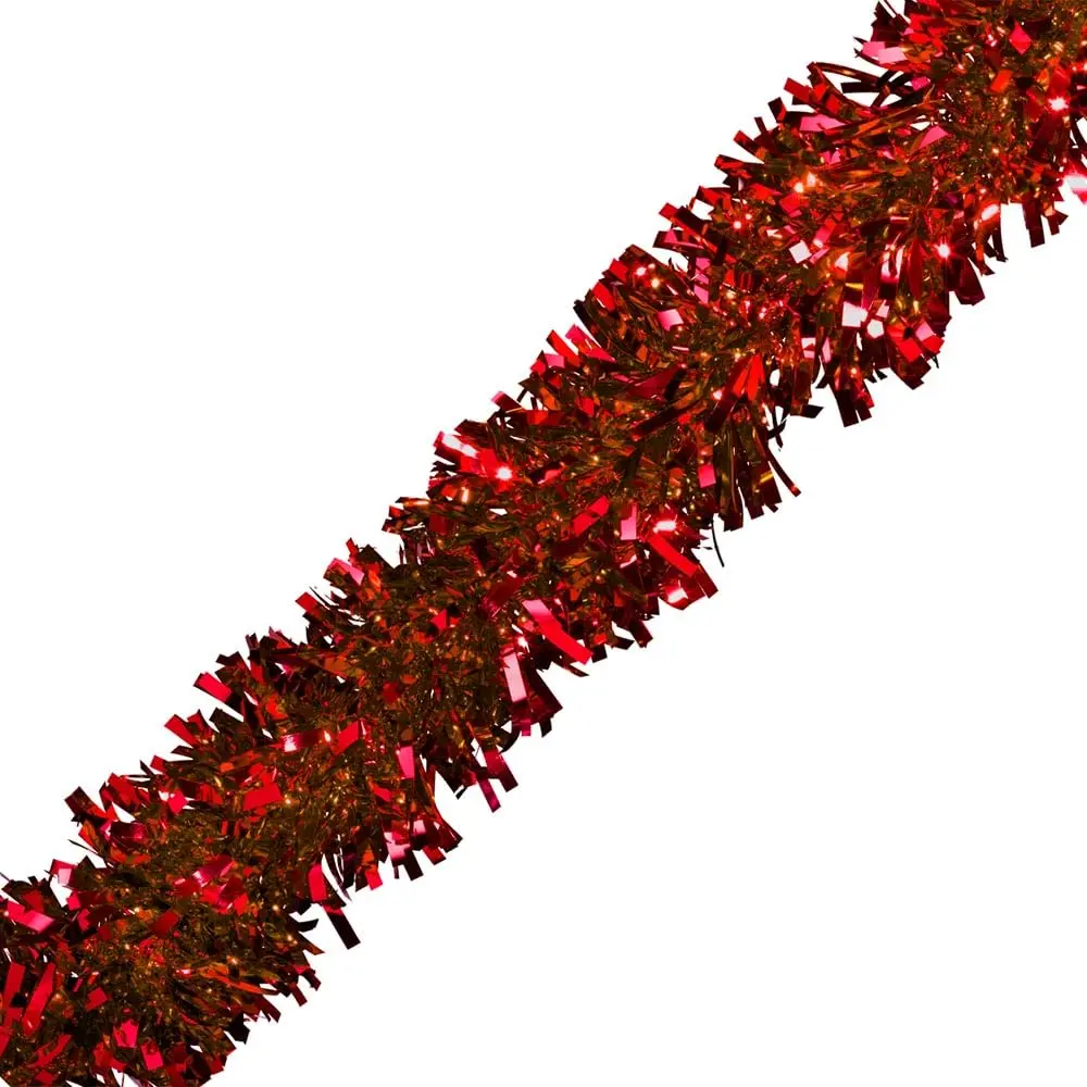 Anderson's Red Metallic Twist Garland Indoor & Outdoor Holiday Parade Float Decoration - 4" x 25' roll, Parade Float Decorations for Trailer, Metallic Tinsel Garland