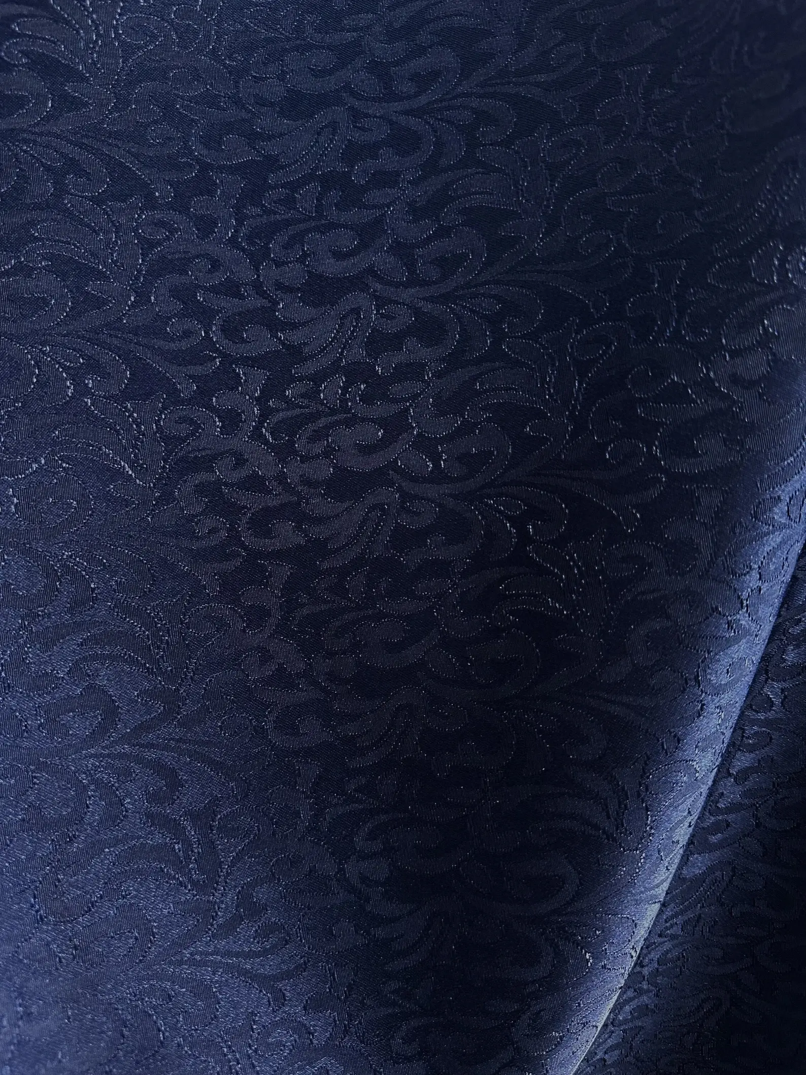 NAVY BLUE Floral Brocade Fabric (60 in.) Sold By The Yard