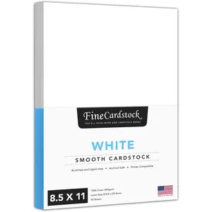 8.5 x 11 White Heavyweight 110lb (297gsm) Smooth Finish Cardstock Paper For Arts Crafts Greeting Cards Invitations Brochures Menus Posters 50 Sheets per Pack