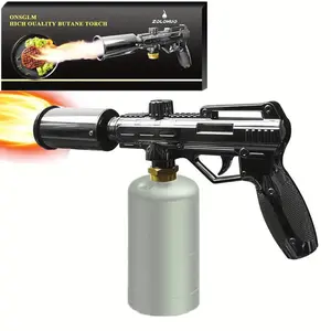 Powerful Kitchen Propane, Sous Vide, Campfire Starter, Wood Burner for Searing Steak, BBQ, Welding(Black, Grey) Propane Tank Not Included adjustable torch