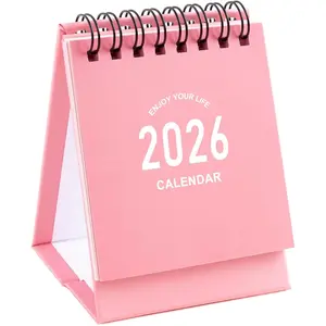 Mini Desk Calendar 2026-2027 - Jan 2026 to June 2027 Small Desktop Calendar Mini Daily Schedule Thick Paper -Wire Binding with Stickers for  Office School (Mini )