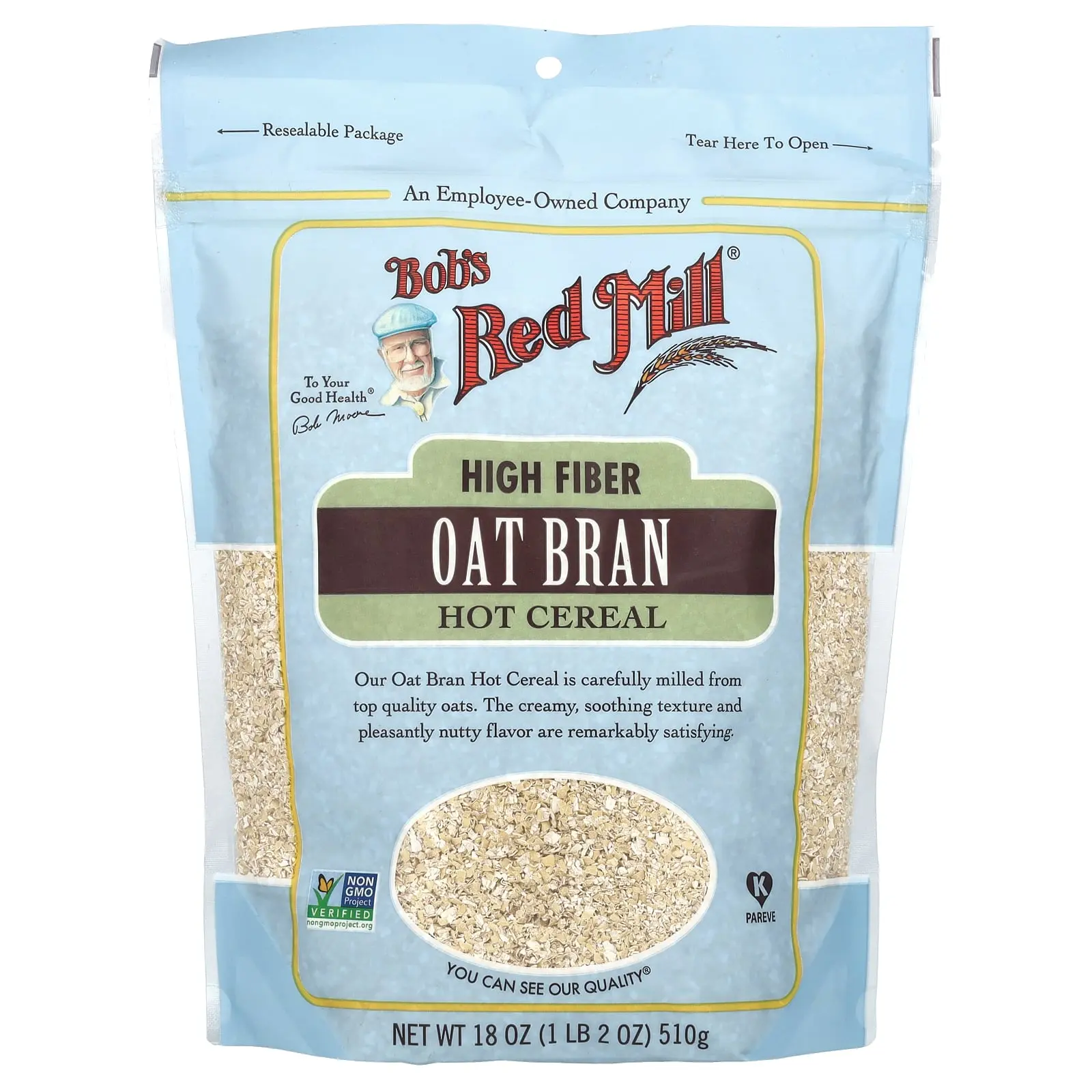 Bob's Red Mill High Fiber Oat Bran Hot Cereal, 18 oz (510 g) Bob's Red Mill High Fiber Oat Bran Hot Cereal, 18 oz (510 g)
