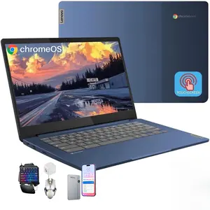 Lenovo 2026 Slim 3 Chromebook Laptop - 14" FHD Touch Screen for Student Business, 8-Core MediaTek 520 Processor, up to 16GB RAM, 64GB EMMC+128GB Micro SD, 13.5 H of Use, Wi-Fi 6, Chrome OS,Bundle Accessory