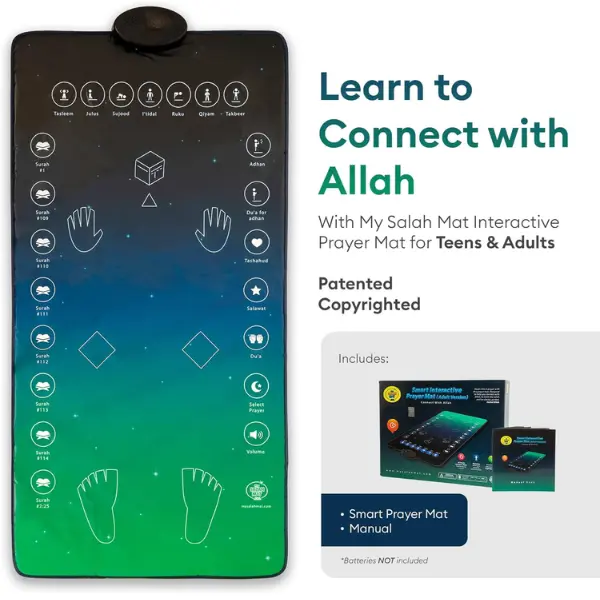 Salah Mat, Smart Interactive Prayer Mat for Adults & Reverts