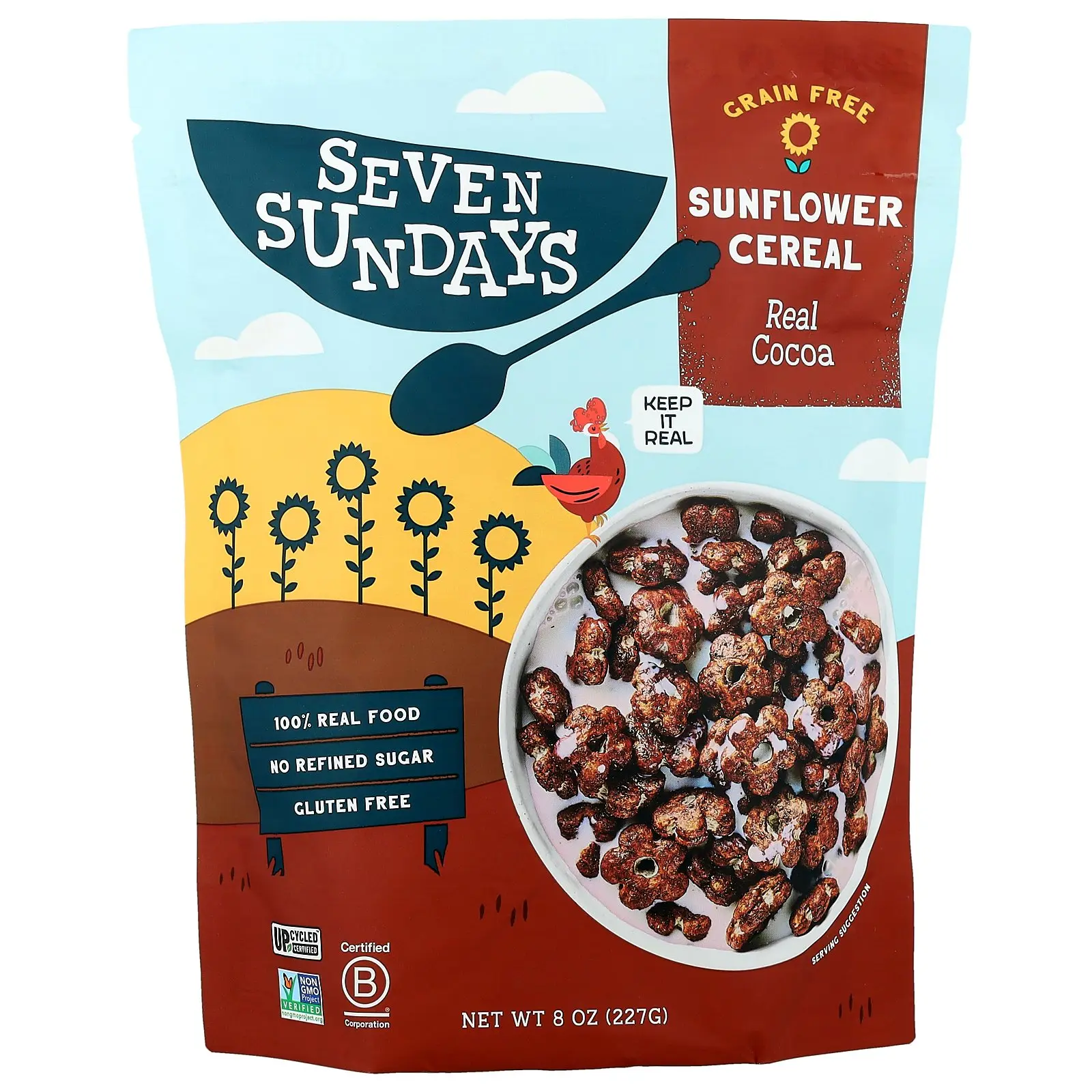 Seven Sundays Sunflower Cereal, Real Cocoa, 8 oz (227 g) Seven Sundays Sunflower Cereal, Real Cocoa, 8 oz (227 g)