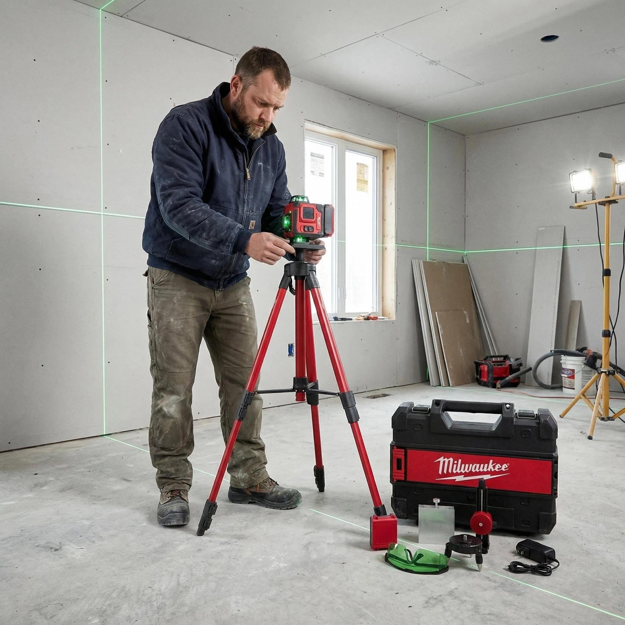 Milwaukee Laser Level Kit 16 Lines 4 d green beam self leveling 360