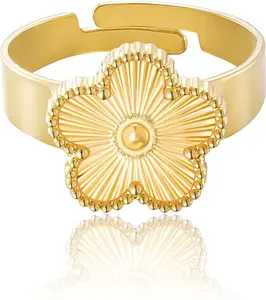 Gold Plated rClover Ring for Women