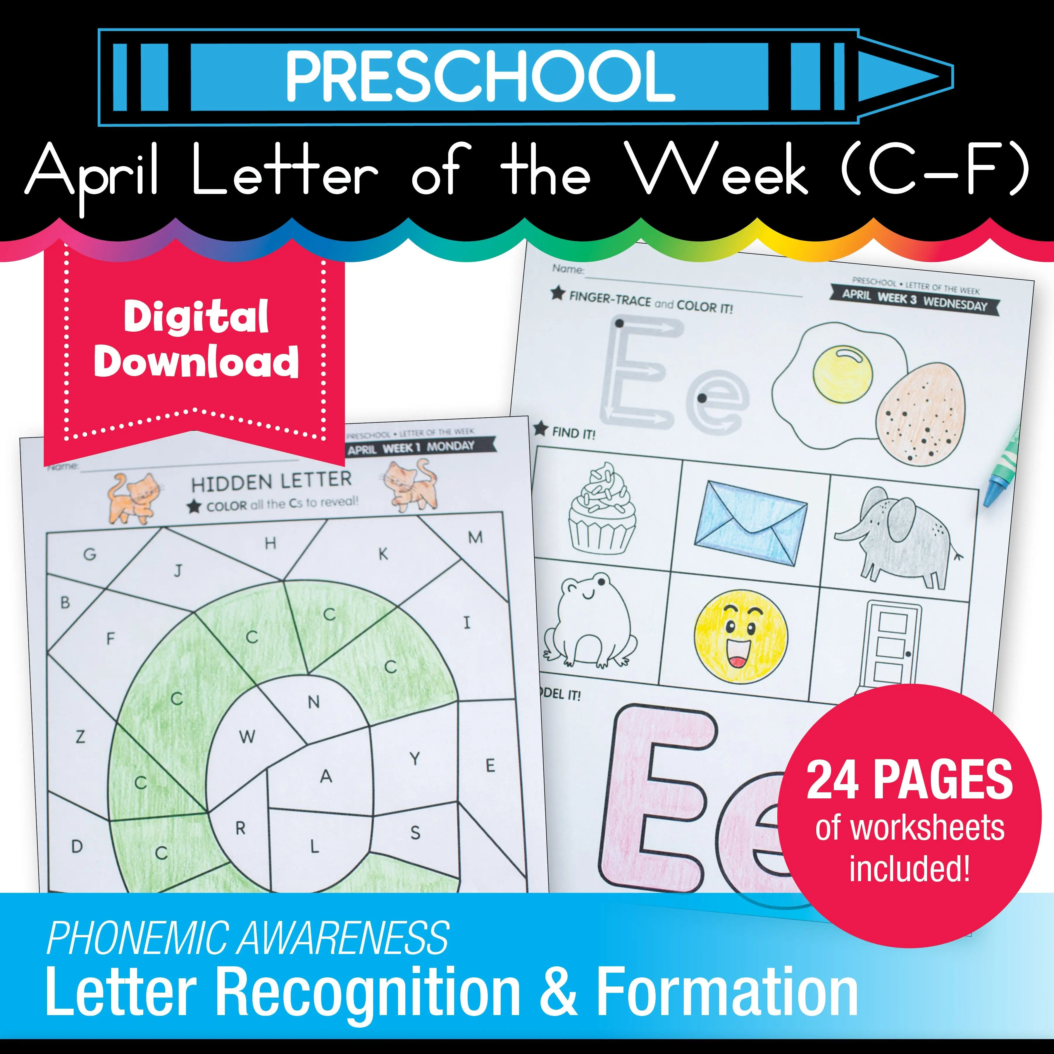 Printable Preschool April Letter of the Week
