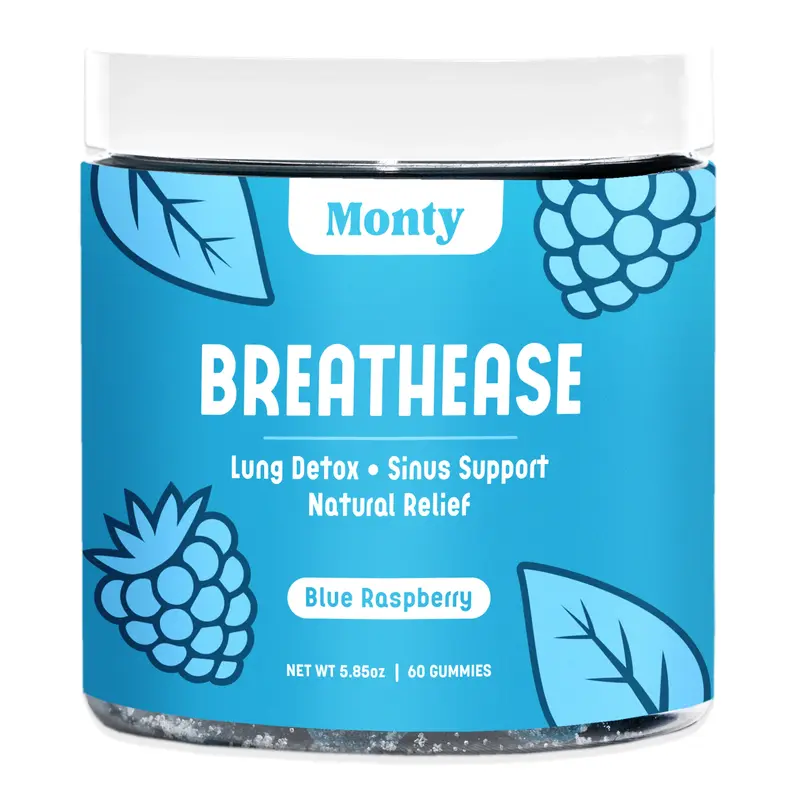 BreathEase | Natural Lung Detox & Sinus Relief | Mullein Leaf, Quercetin, Boswellia | Supports Respiratory Health, Allergy, and Mucus Relief