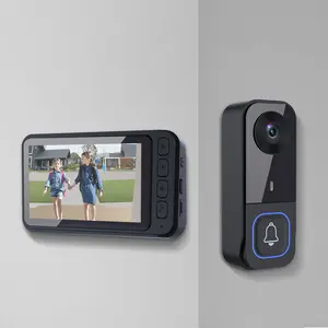 Smart Video Doorbell with Built-In Screen Wireless Two-Way Talk HD Video Night Vision Easy Home Monitoring