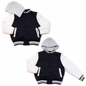 Wholesale Men’s Hooded Jackets - Black/White Colors & Assorted Sizes – Bulk Case of 12 Coats