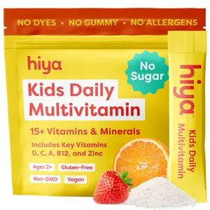 Hiya Kids Daily Multivitamin Sticks – Sugar-Free Vitamins for Kids, 15+ Essential Nutrients, No Gummies or Artificial Junk